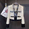 Color Block Tweed Short Coat 0823112209