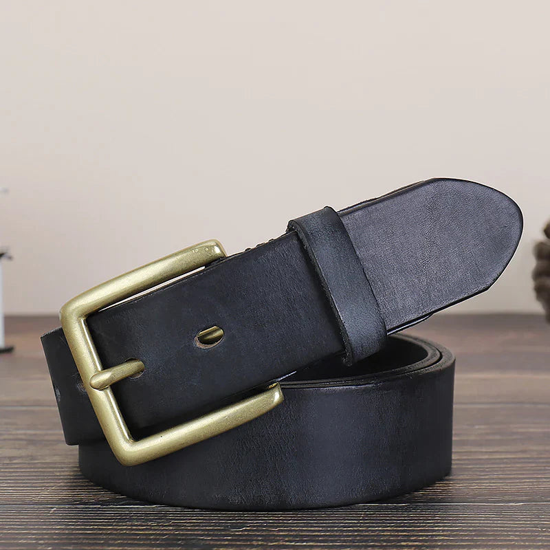 Pin buckle top layer cowhide casual retro pants belt accessories（3 color）