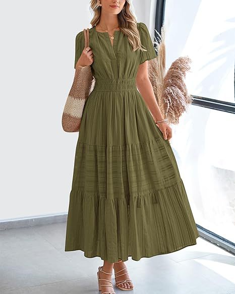 V-neck puff sleeve women's clothing