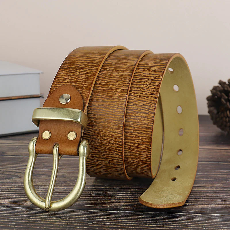 New fashion retro first layer cowhide alloy pin buckle wild belt（2 color）