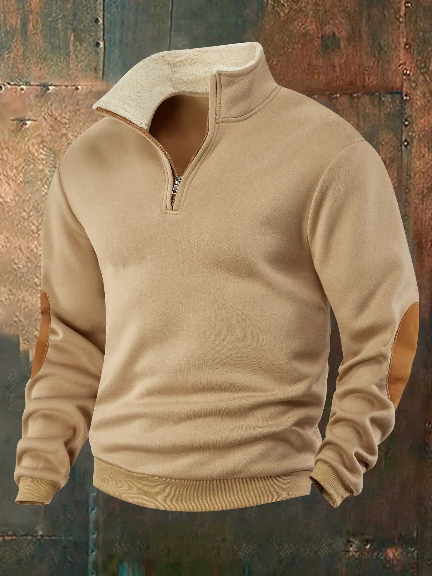 Retro patchwork embroidered men's knitted sweater