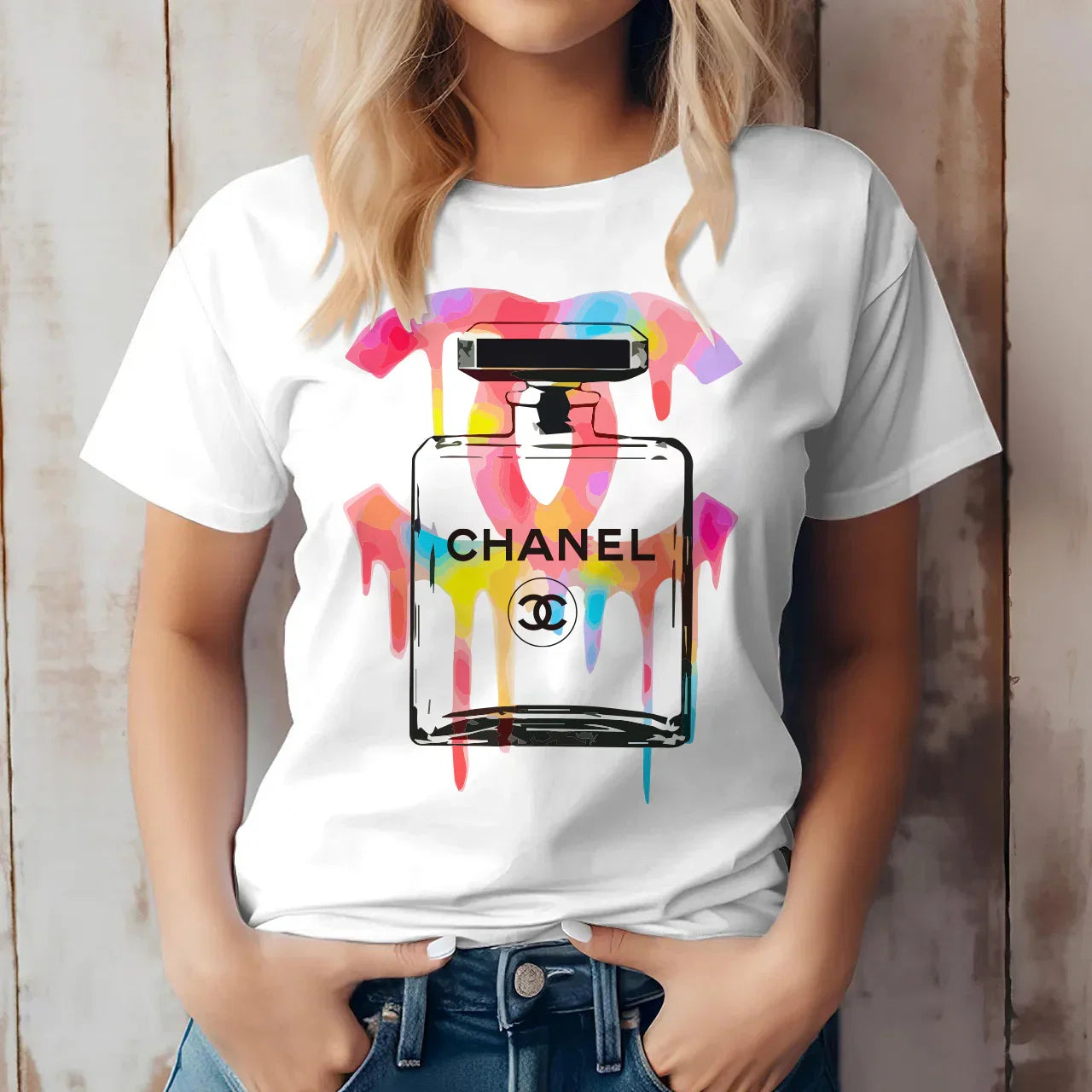 New fashion and versatile printed short sleeves 3D1024053017