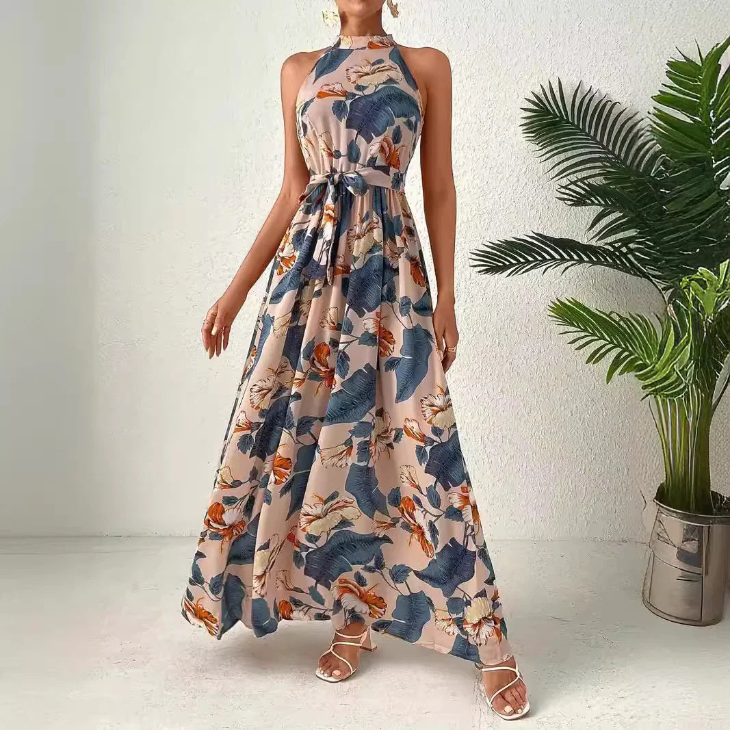 New Bohemian Retro Hammer Neck Dress Women