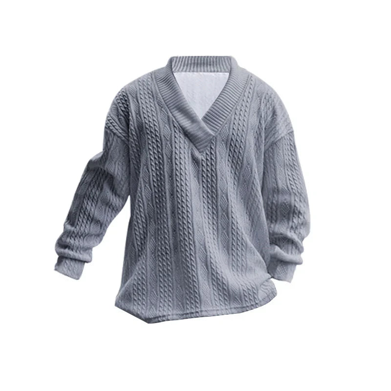 Spring and Autumn Men's jacquard knitted sweater