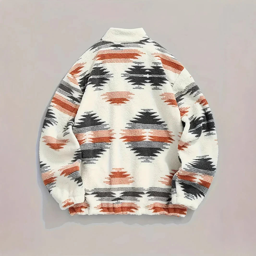 Zipper Plush Sweatshirt Top For Women