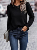 New Air Plaid Puff Sleeve Sweatshirt Top For Women