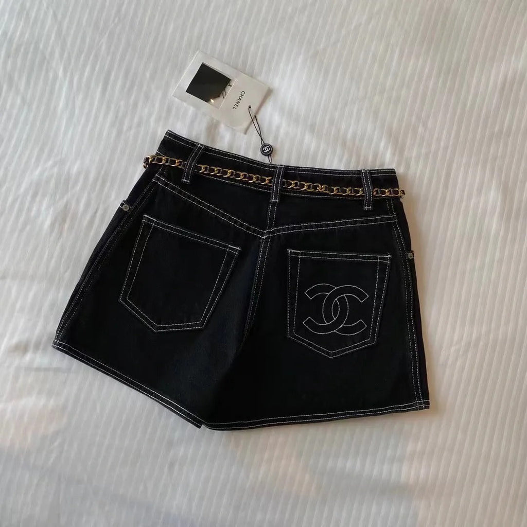 Black Jean Summer New C Logo Women's Shorts