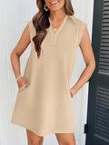New Fashion Polo Collar Short Sleeve Dress Women