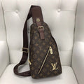 Classic Brown VL Print Backpack Chest Bag XC0423081604