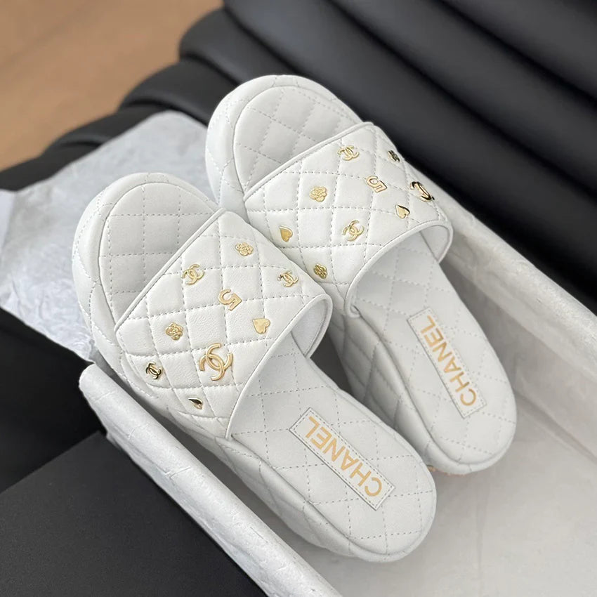 Luxury plaid versatile thick sole slope and cool mop 1024070911